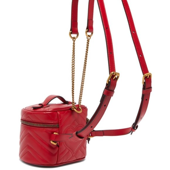 Gucci GG Marmont Matelasse Mini Backpack in Red - Picture 3 of 14
